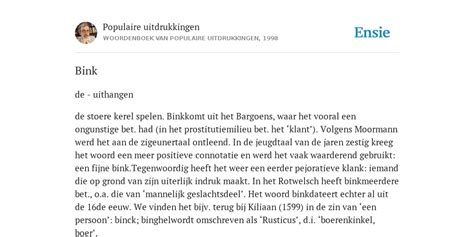 bink betekenis|bink Nederlands woordenboek